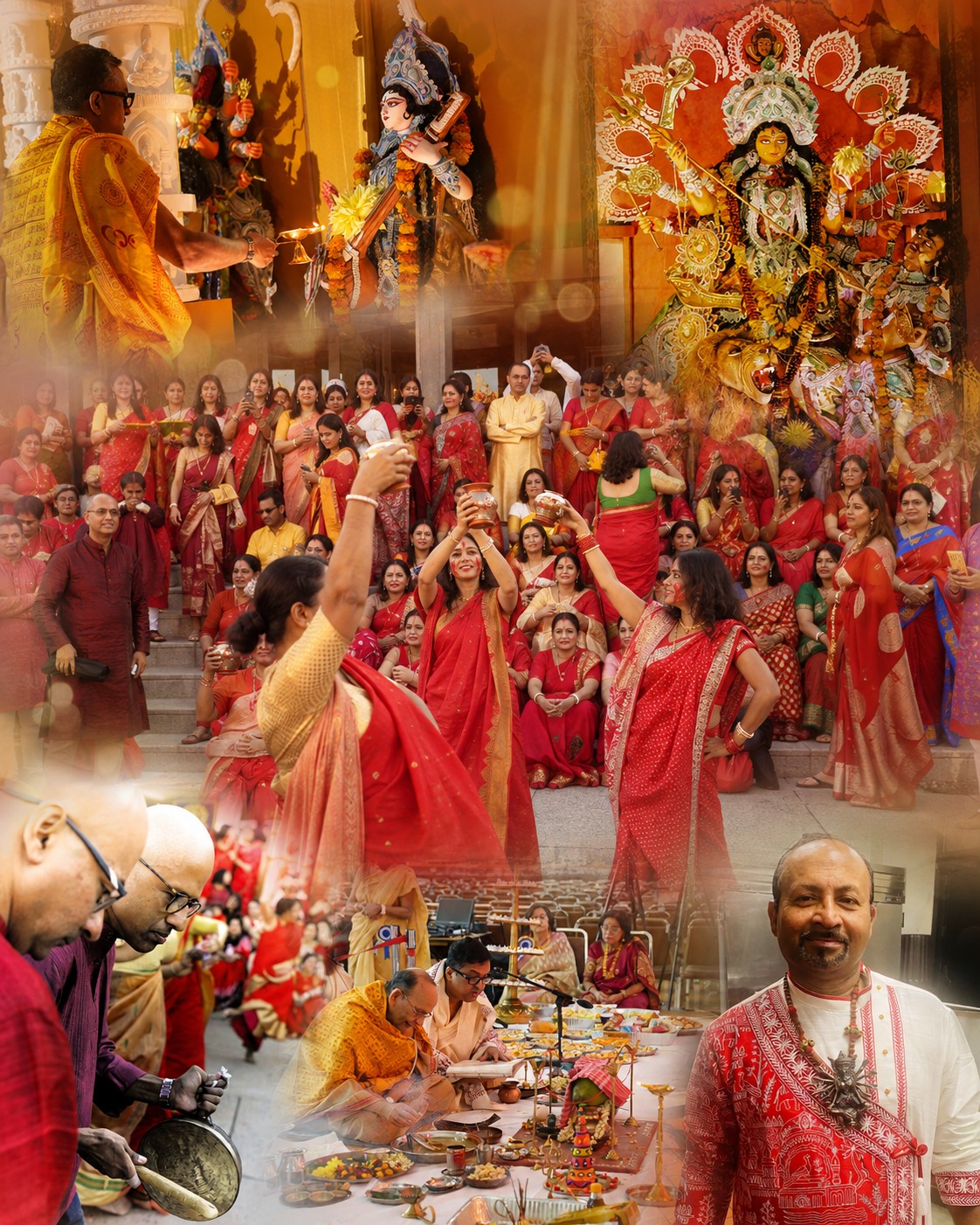 Kallol Durga Puja community celebration collage