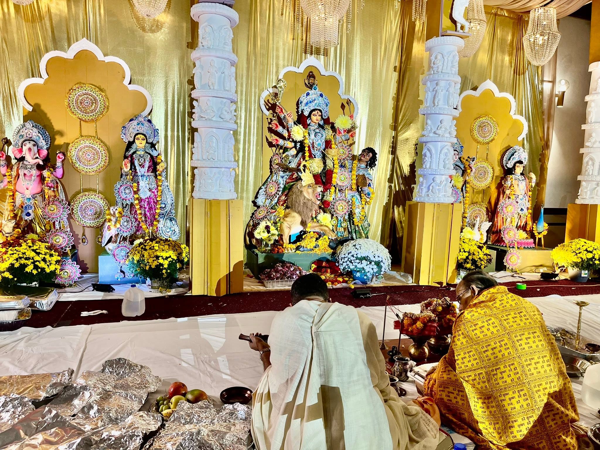 Kallol Puja stage and mandap moments